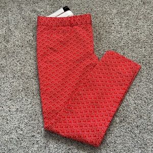 Banana Republic, Sloan crop pants, bright red color, printed, size 00 Petite